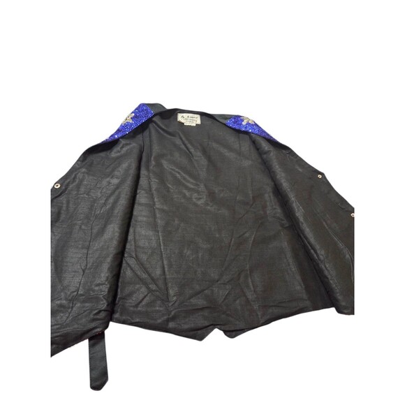 Vintage USA American Flag Sequin Beaded Vest Size XL Snap Front C20.1 - Picture 2 of 8